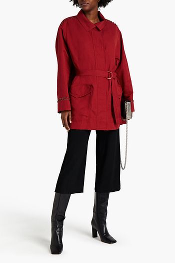 ROBERTO CAVALLI Belted linen-blend parka