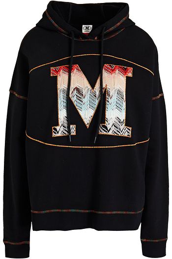 M MISSONI Hoodie aus Baumwollfrottee mit Häkel-Applikationen