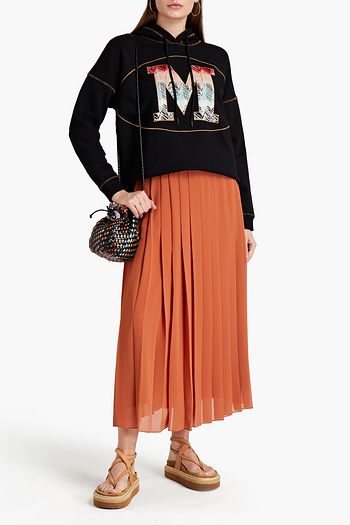 M MISSONI Hoodie aus Baumwollfrottee mit Häkel-Applikationen