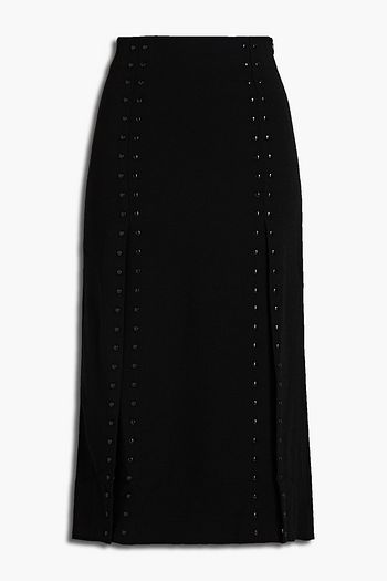 MAJE Jude embellished crepe midi skirt