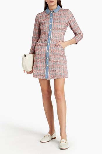MAJE Cotton-blend tweed mini dress