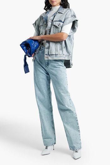 FRAME Stagger oversized acid-wash denim vest
