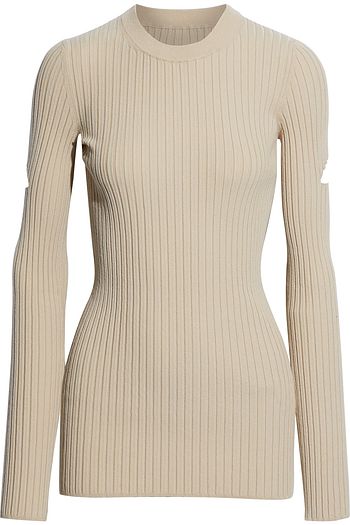 MM6 MAISON MARGIELA Cutout ribbed-knit top