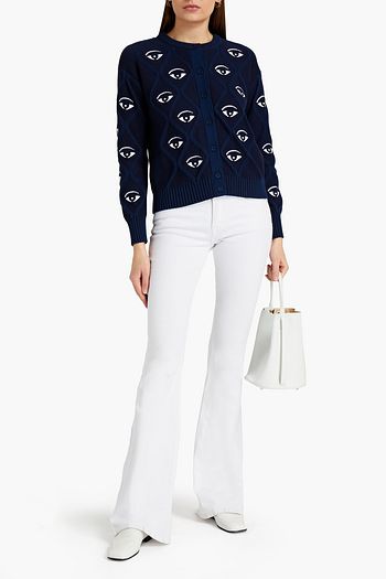 KENZO Embellished cable-knit cotton cardigan