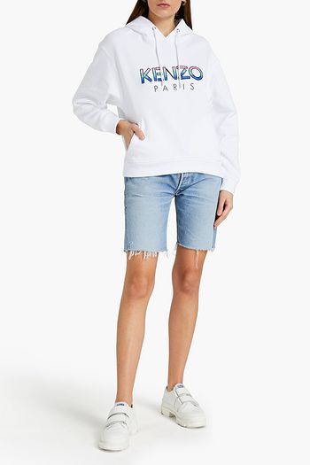KENZO Embellished French cotton-terry hoodie