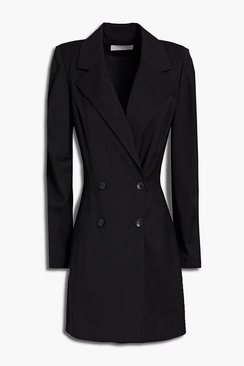 BA&SH Karly doppelreihiges Mini-Wickelkleid aus Woll-Twill