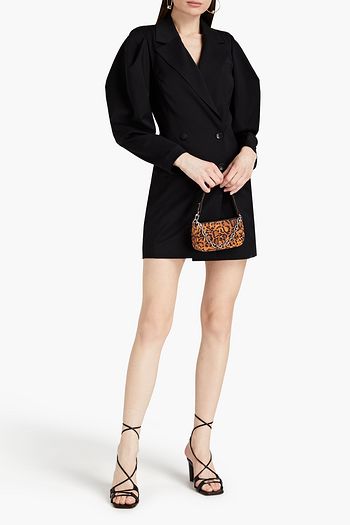 BA&SH Karly doppelreihiges Mini-Wickelkleid aus Woll-Twill