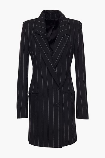 THE RANGE Doppelreihiges Mini-Smokingkleid aus Crêpe mit Nadelstreifen