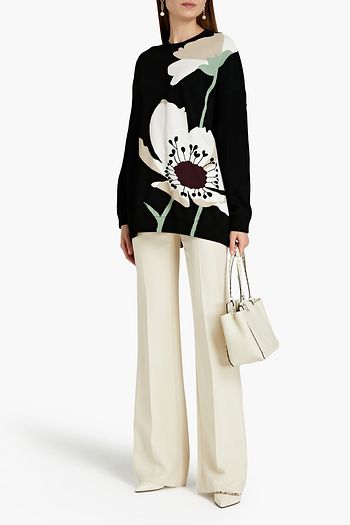 VALENTINO Oversized-Strickpullover mit Intarsienmuster