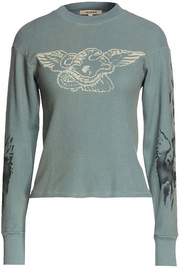 YEEZY Printed waffle-knit cotton top