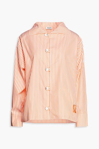 KENZO Striped cotton-poplin shirt