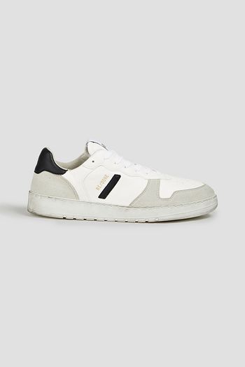 RE/DONE 80s Basketball suede-trimmed perforated color-block leather sneakers