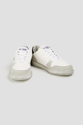 RE/DONE 80s Basketball suede-trimmed perforated color-block leather sneakers