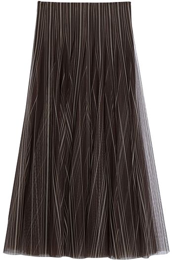 BRUNELLO CUCINELLI Pleated striped tulle maxi skirt