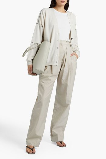 BRUNELLO CUCINELLI Bead-embellished wool, cashmere and silk-blend cardigan