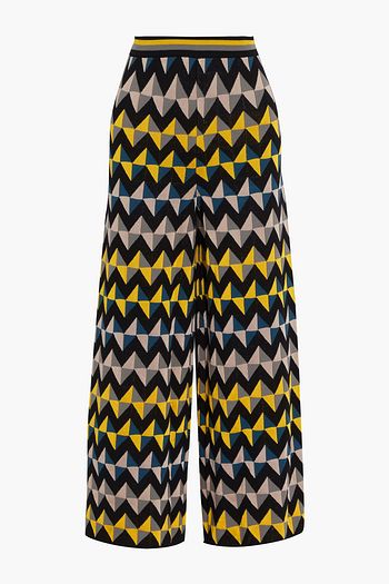 M MISSONI Cropped jacquard-knit cotton-blend wide-leg pants