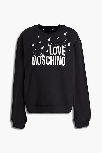 LOVE MOSCHINO Printed French cotton-terry sweatshirt