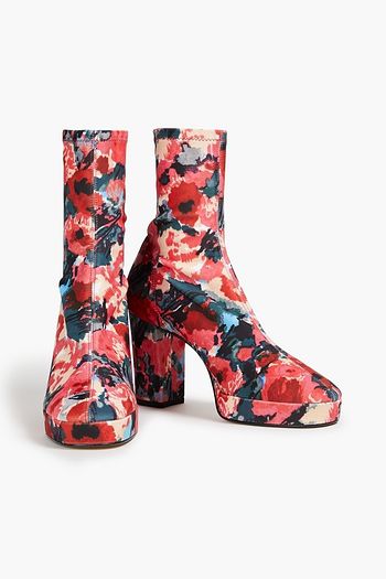 KENZO Sock Boots aus Stretch-Jersey mit floralem Print