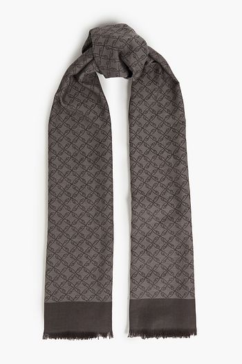 BRIONI Cotton and silk-blend jacquard scarf