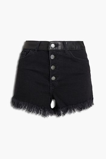 MAJE Irina frayed denim shorts