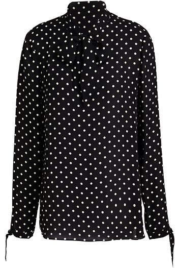 VALENTINO Schluppenbluse aus Seidensatin mit Polka-Dots