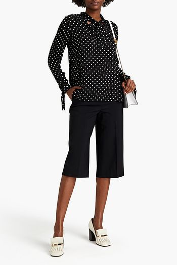 VALENTINO Schluppenbluse aus Seidensatin mit Polka-Dots