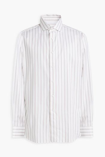 BRIONI Striped cotton-poplin shirt