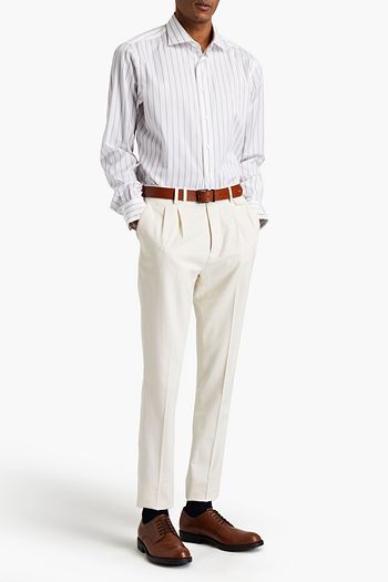 BRIONI Striped cotton-poplin shirt