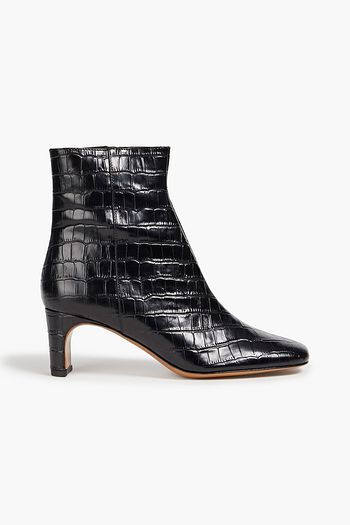 MAJE Felicette croc-effect leather ankle boots