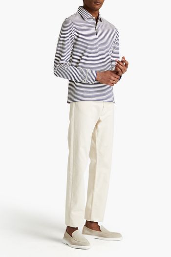 ASPESI Striped cotton-jersey polo shirt