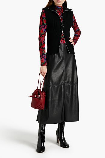 NANUSHKA Vegan leather midi skirt