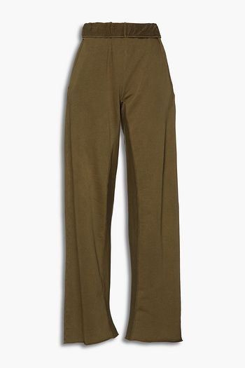 FRAME Organic French Pima cotton-terry wide-leg pants