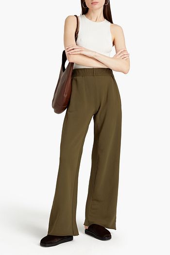 FRAME Organic French Pima cotton-terry wide-leg pants