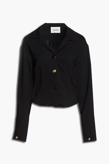 NANUSHKA Button-embellished crepe shirt