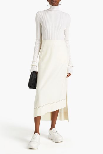 JIL SANDER Ribbed wool and silk-blend turtleneck sweater