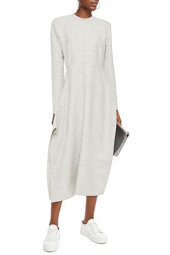 JIL SANDER Mélange wool midi dress