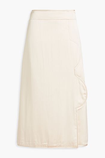 JIL SANDER Satin-twill midi skirt