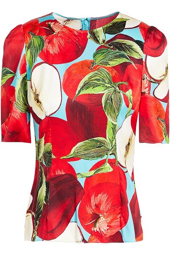 DOLCE & GABBANA Oberteil aus Stretch-Seide mit Print