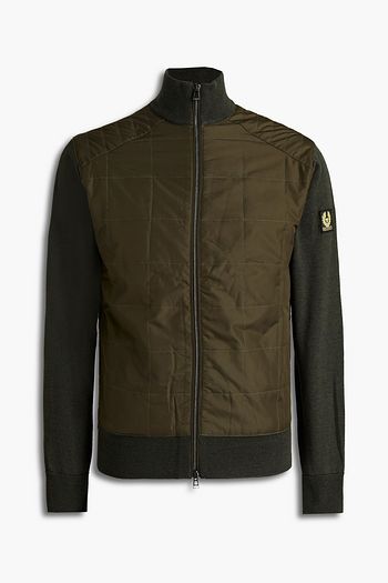 BELSTAFF New Kelby slim-fit quilted shell-paneled wool cardigan