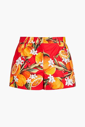 DOLCE & GABBANA Shorts aus Baumwollpopeline mit floralem Print