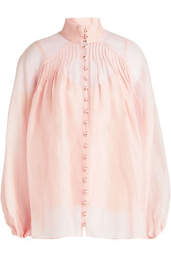 ZIMMERMANN Lovestruck pintucked linen and silk-blend gauze blouse