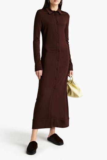 JIL SANDER Jersey midi shirt dress