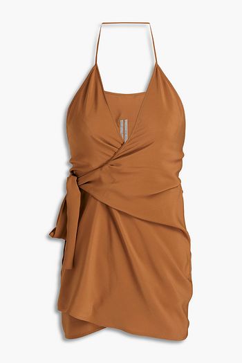 RICK OWENS Laura crepe de chine wrap top