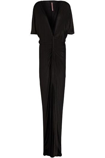 RICK OWENS LILIES Ruched draped coated jersey gown