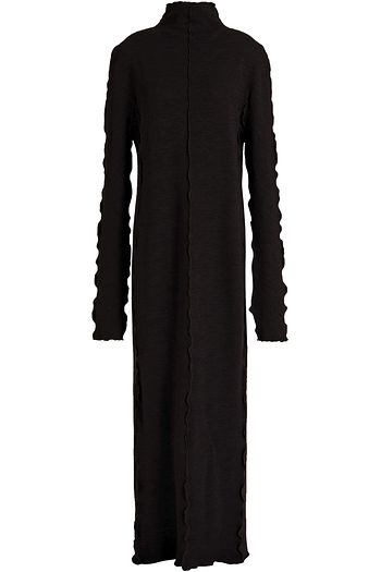 JIL SANDER Ruffle-trimmed wool maxi dress