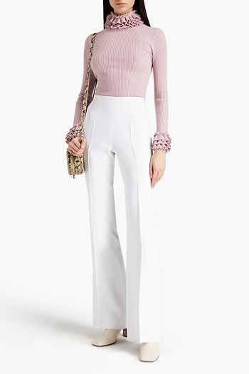 ZIMMERMANN Ruffled ribbed cashmere-blend turtleneck sweater
