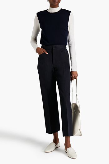 JIL SANDER Wool-twill bootcut pants