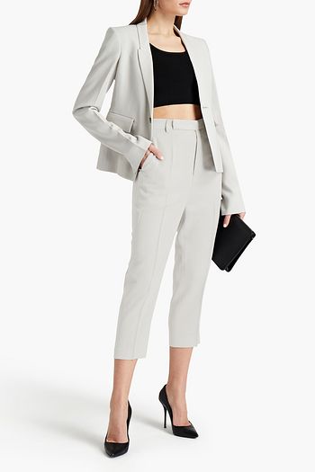 RICK OWENS Cropped wool-blend crepe slim-leg pants