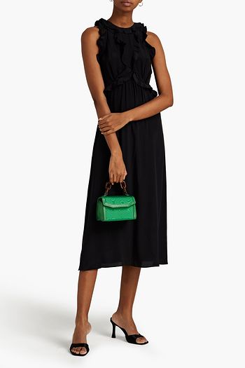 ZIMMERMANN Gerafftes Midikleid aus Crêpe de Chine mit Rüschen