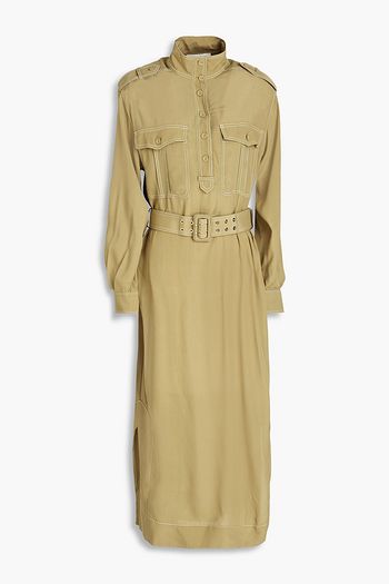ZIMMERMANN Midikleid aus glänzendem Crêpe mit Gürtel